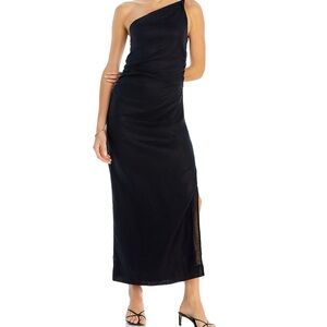 Faithfull the Brand Black One-Shoulder Dress Jomana